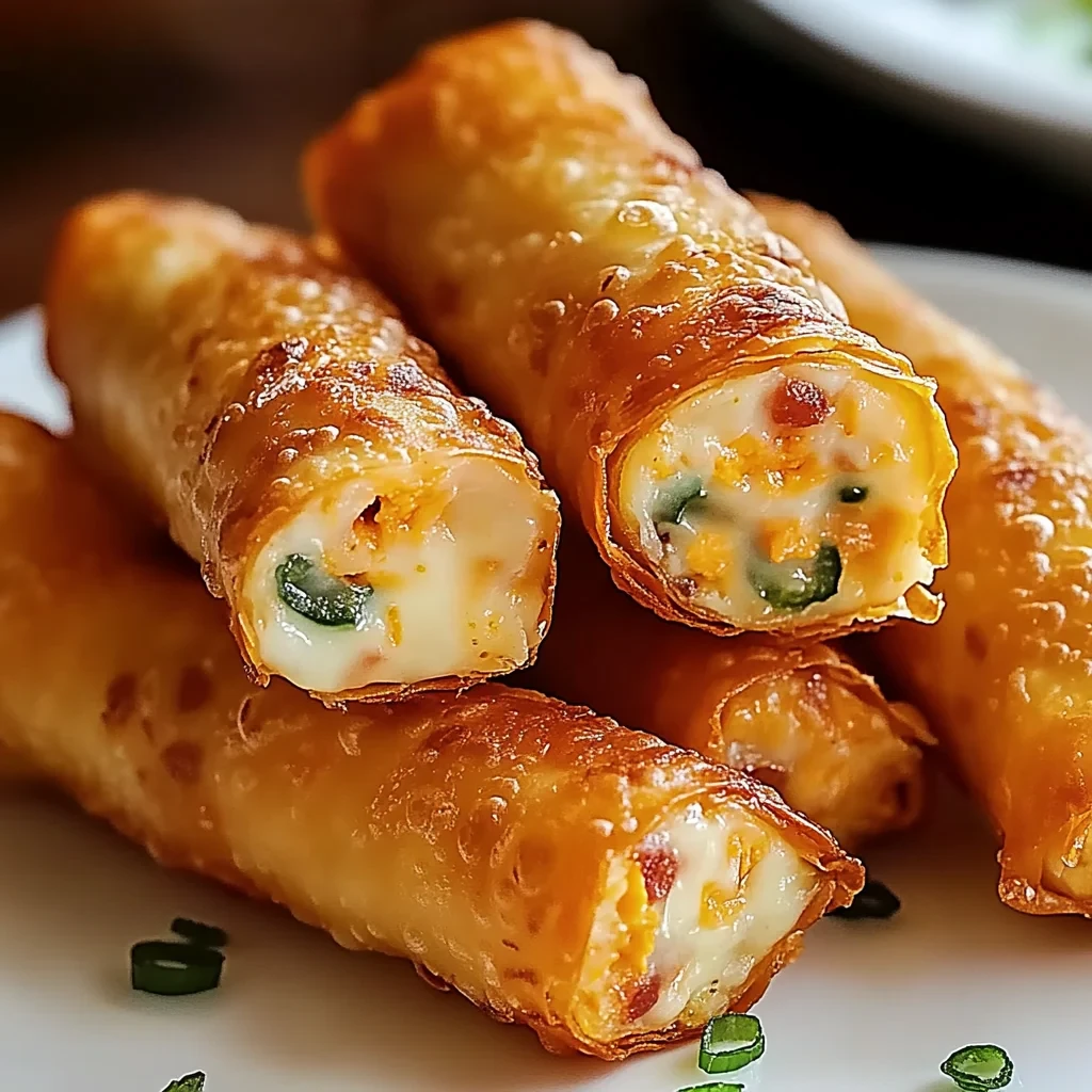 Recipe Title: Tasty Finger Food Mini Jalapeno Popper Egg Rolls image-3