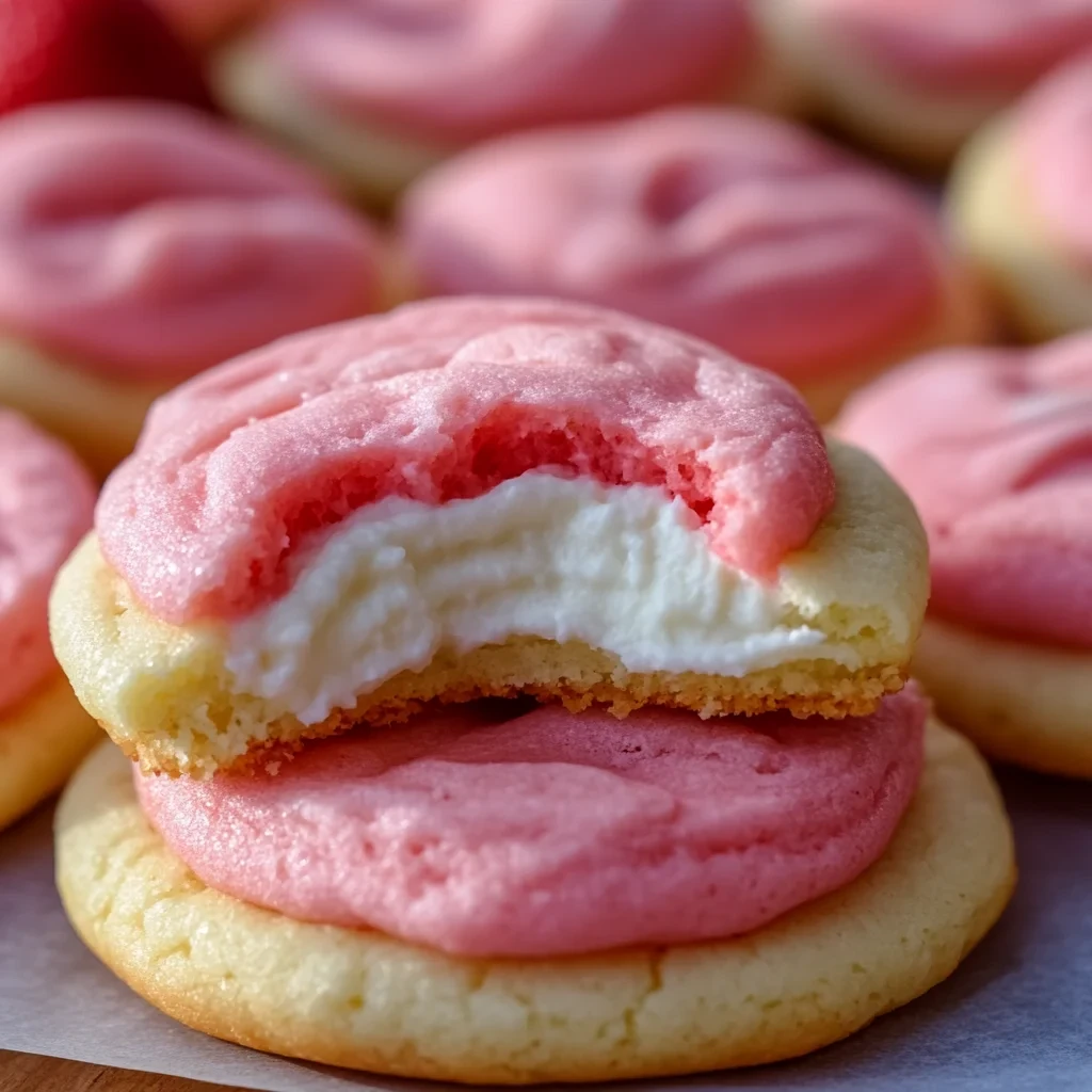 Valentines Day Dessert Ideas | Pink Strawberry Cheesecake Cookies image-3