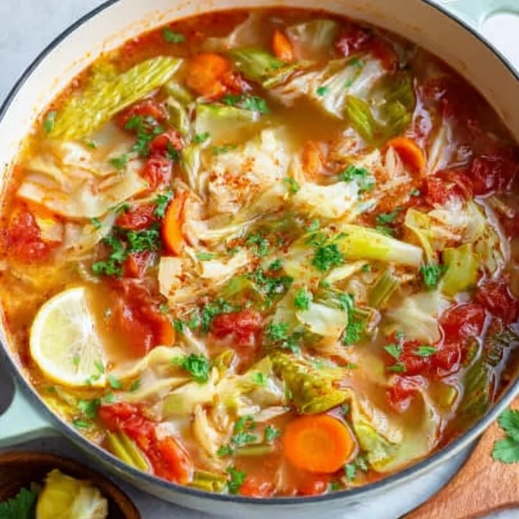 Vegetable Cabbage Soup Vegan Healthy The Simple Veganista or Vegetable Cabbage Soup Full of fresh veggies a whole head of cabbage and flavorful herbs this vegan cabbage soup recipe is a naturally healthy meal packed with flavor image-2