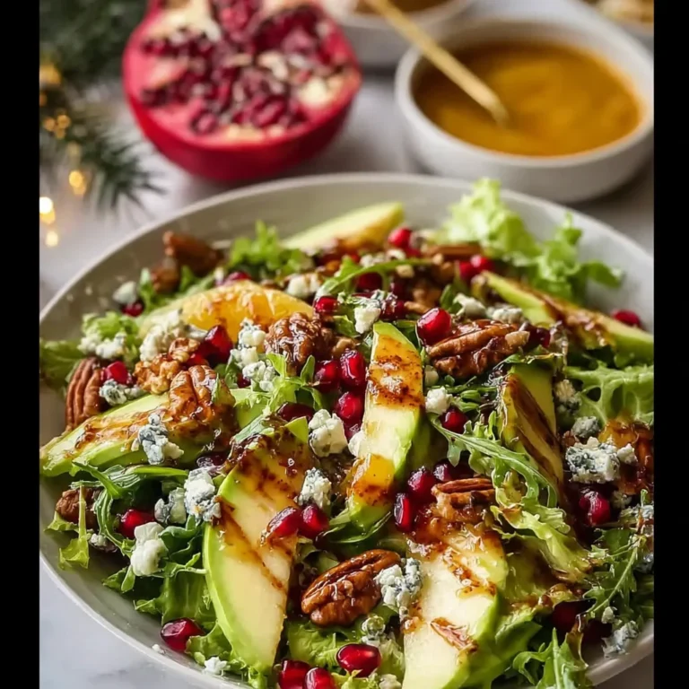 Pomegranate Christmas Salad with Honey Mustard Dressing Recipe