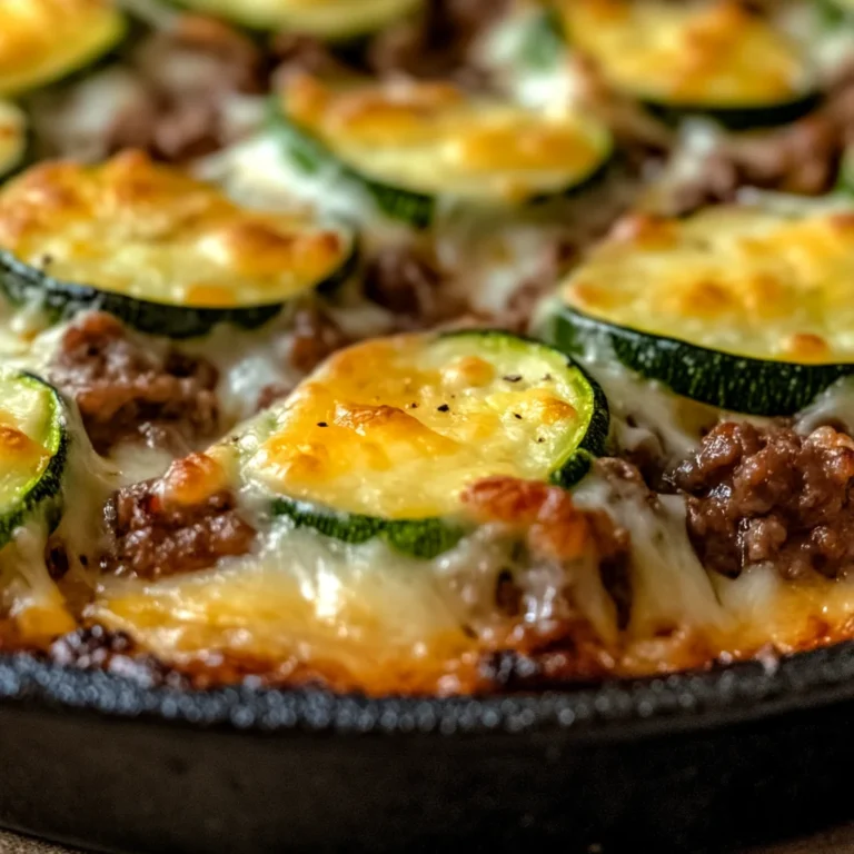 Cheesy Beef & Zucchini Casserole Recipe