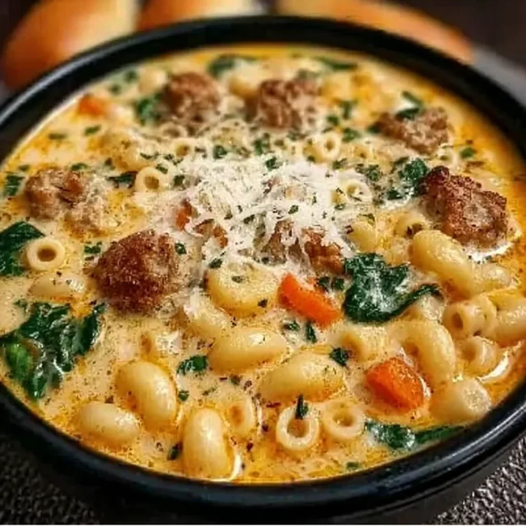 Creamy Parmesan Italian Sausage Ditalini Soup Recipe