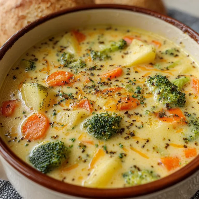 Creamy Vegetable Cheddar Soup Recipe