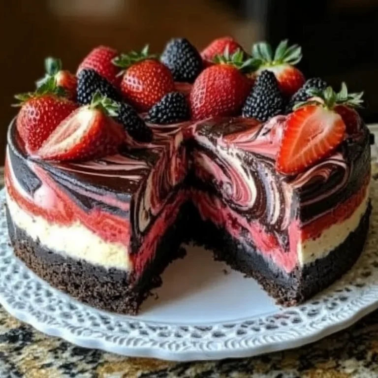 Chocolate Strawberry Swirl Cheesecake Recipe