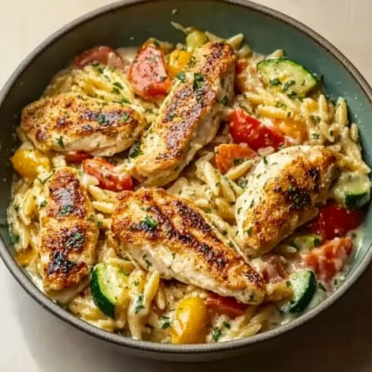 Mouthwatering Boursin Orzo Bake: Chicken & Veggie Delight Recipe