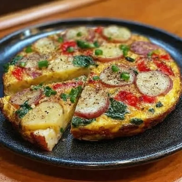 Frittata with Potatoes, Red Peppers, and Spinach Recipe