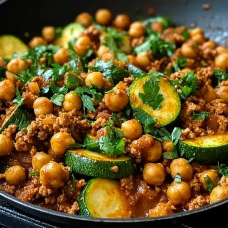 Ground Turkey Zucchini Chickpea Skillet Recipe