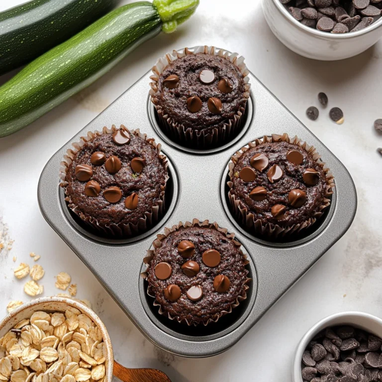 Healthy & Moist Chocolate Zucchini Muffins Recipe