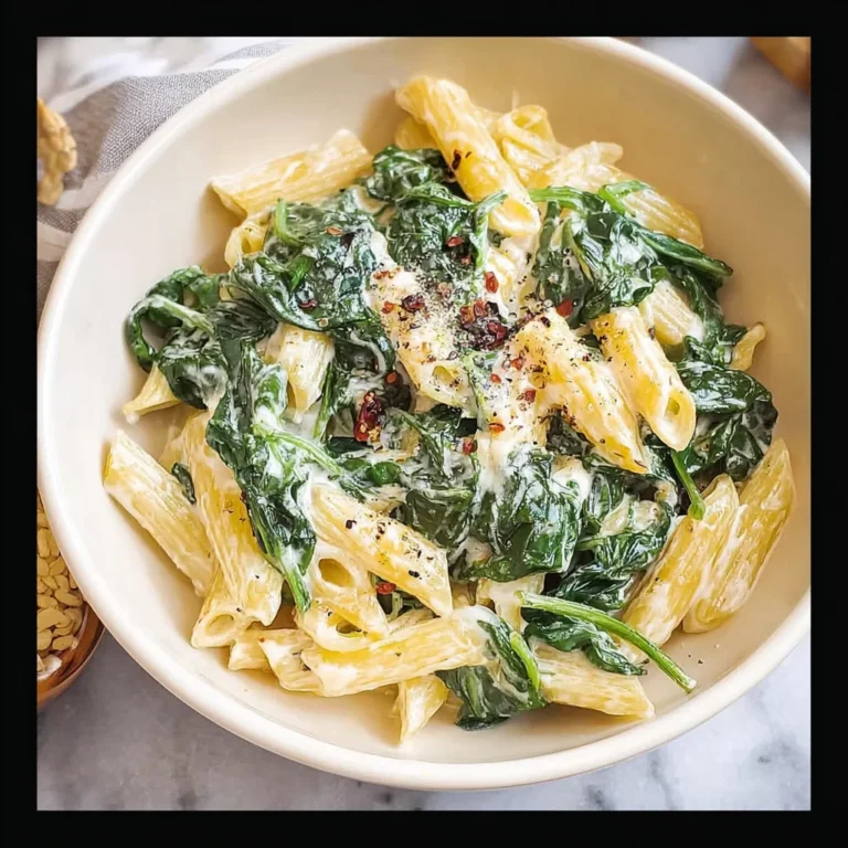 Pasta with Spinach Sauce Recipe