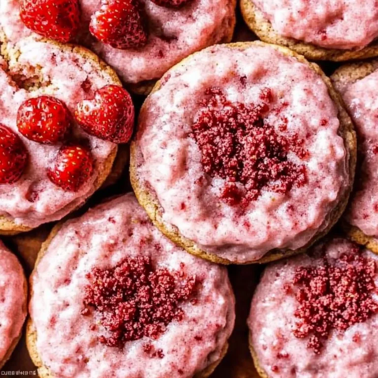 Iced Strawberry Sugar Cookies Recipe