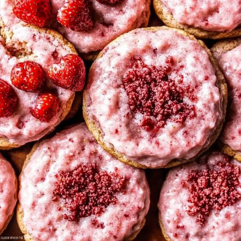 Iced Strawberry Sugar Cookies Recipe