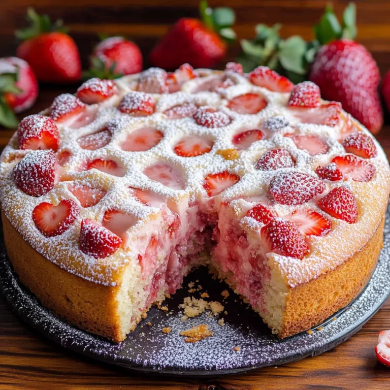Easy Strawberry Cake With Strawberry Sauce Recipe