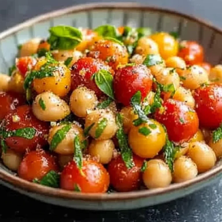 Chickpea Tomato Basil Salad Recipe