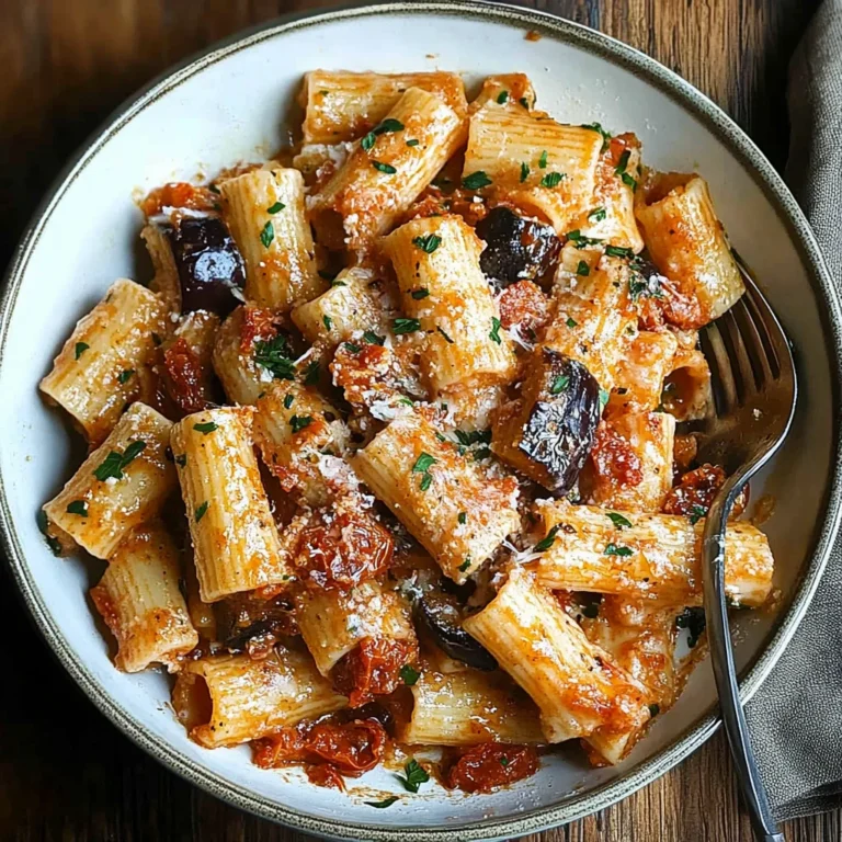 Eggplant and Sun-Dried Tomato Ricotta Pasta Recipe