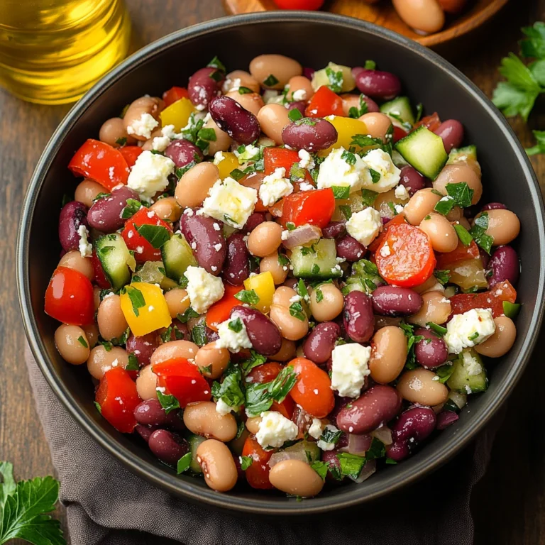 Zesty Bean Salad with Feta Recipe