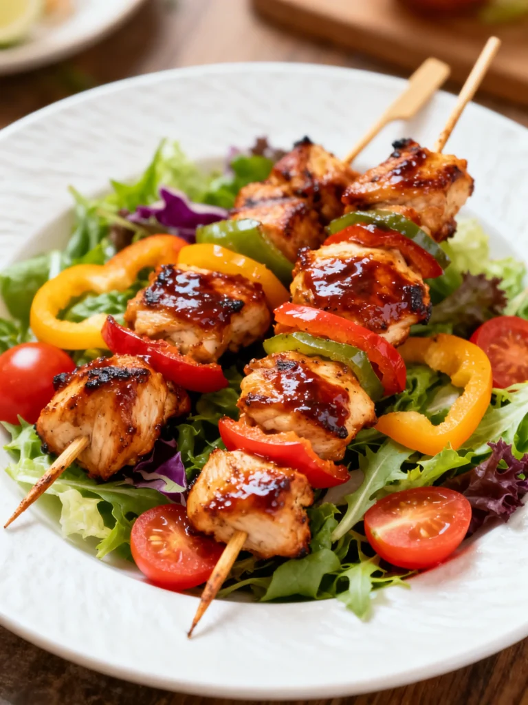 BBQ Chicken Skewer Salad Recipe