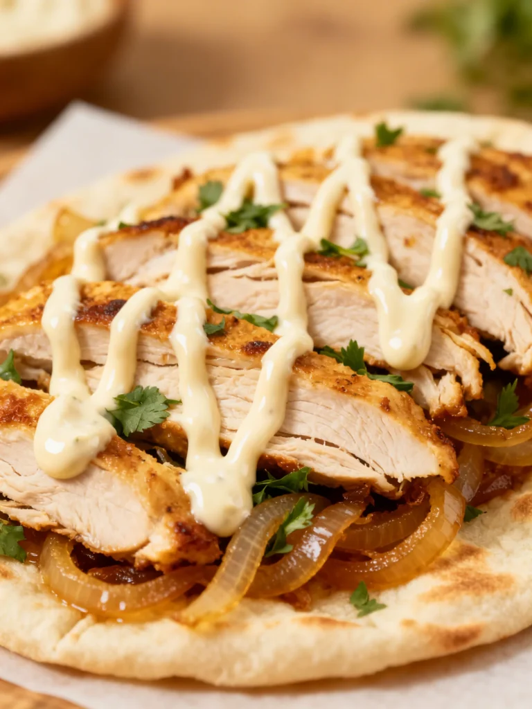 Chicken Shawarma With Creamy Garlic Sauce Recipe