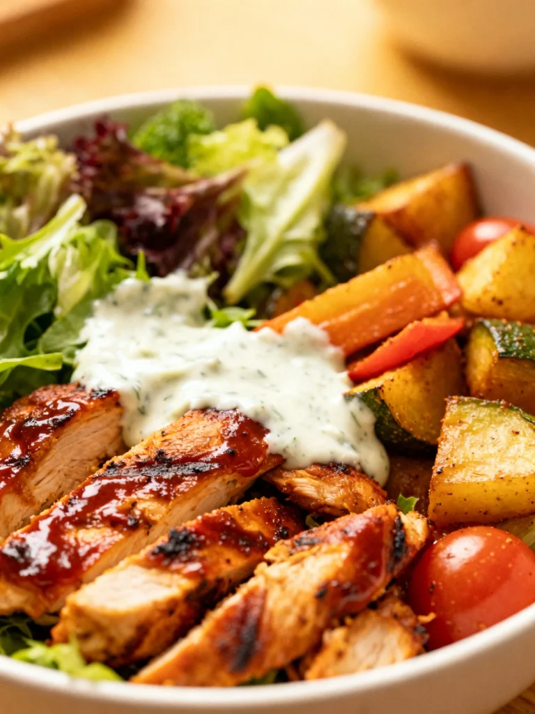 Macro Friendly BBQ Ranch Chicken Bowl Recipe