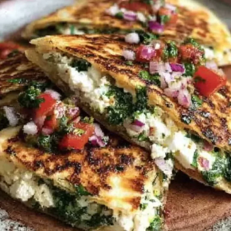 Mediterranean Quesadillas with Spinach, Feta, Mozzarella, and Red Onion Recipe