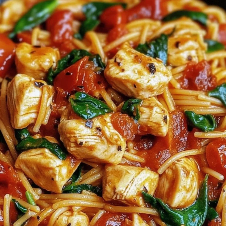 Tomato Spinach Chicken Spaghetti Recipe