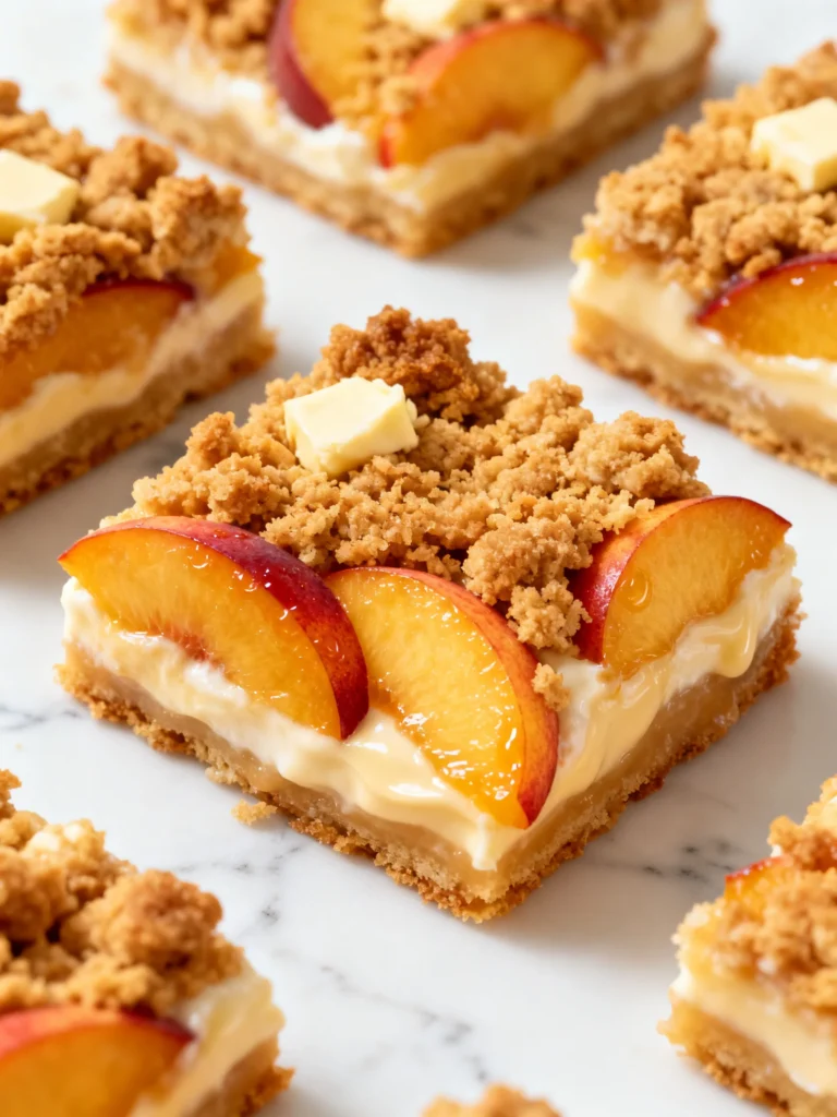 Peaches and Cream Crumble Bars Recipe