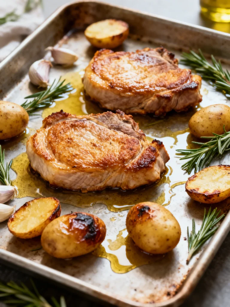Sheet Pan Pork Chops and Potatoes Recipe
