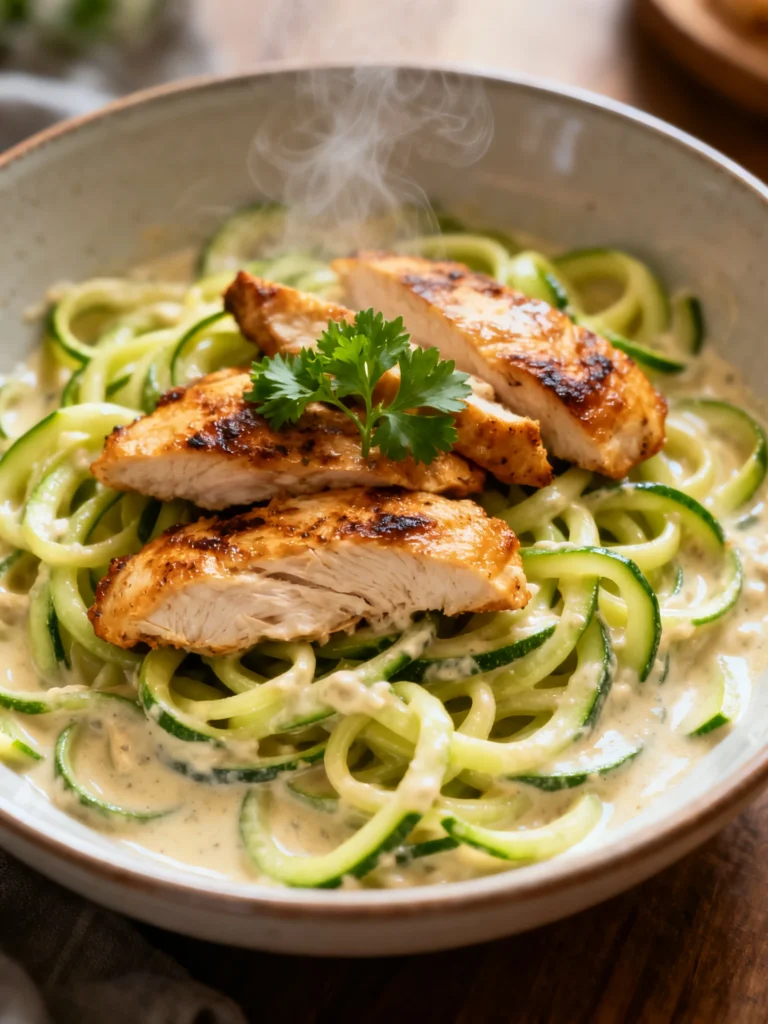 Chicken Alfredo Zucchini Noodles Recipe