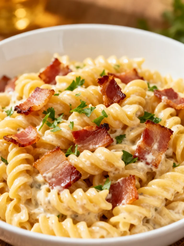 Creamy Pea and Bacon Pasta Salad Recipe
