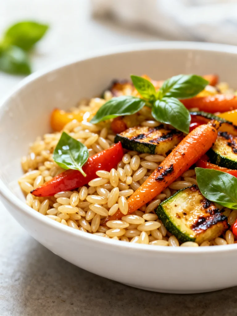 Orzo Salad with Roasted Veggies and Feta Recipe