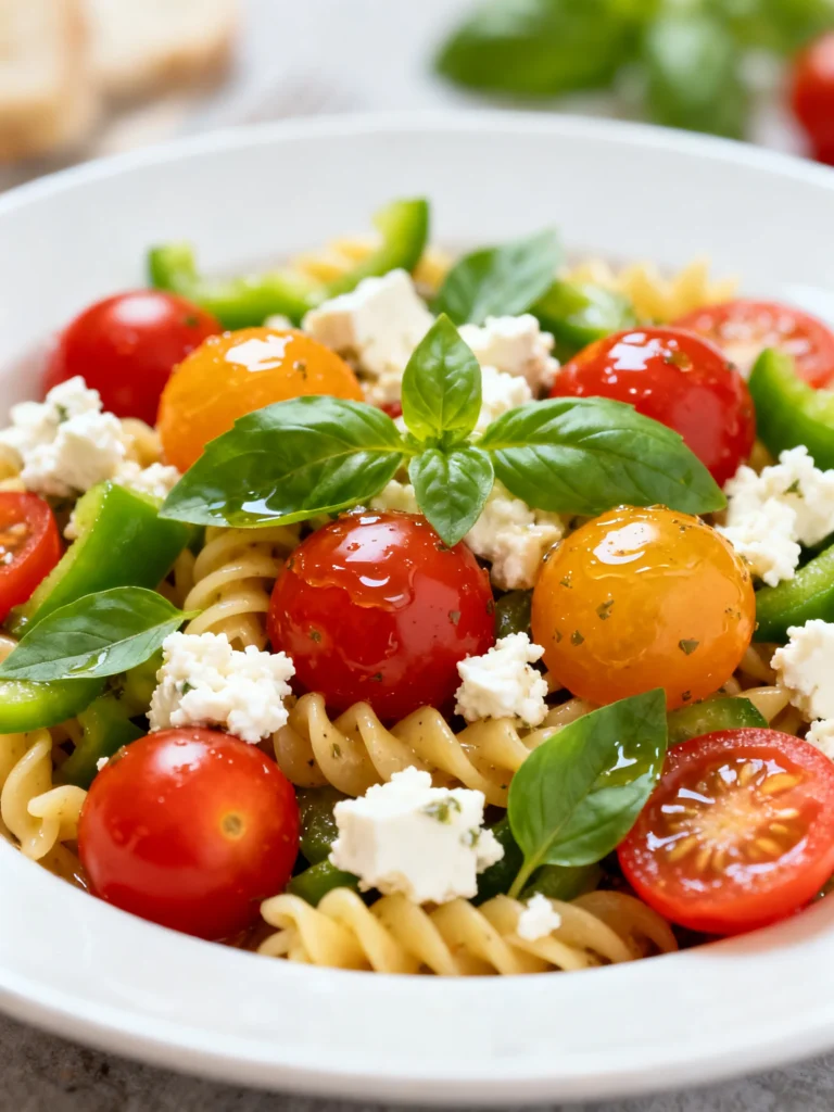 Pasta Salad with Tomatoes, Zucchini, and Feta