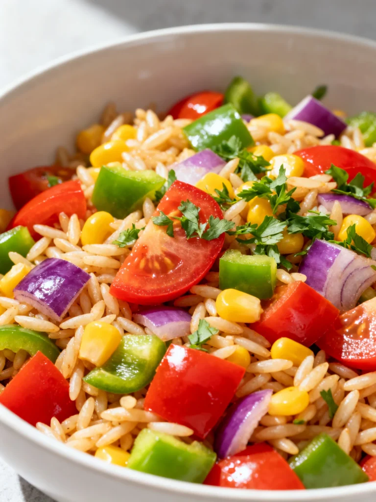 Rainbow Orzo Salad Recipe