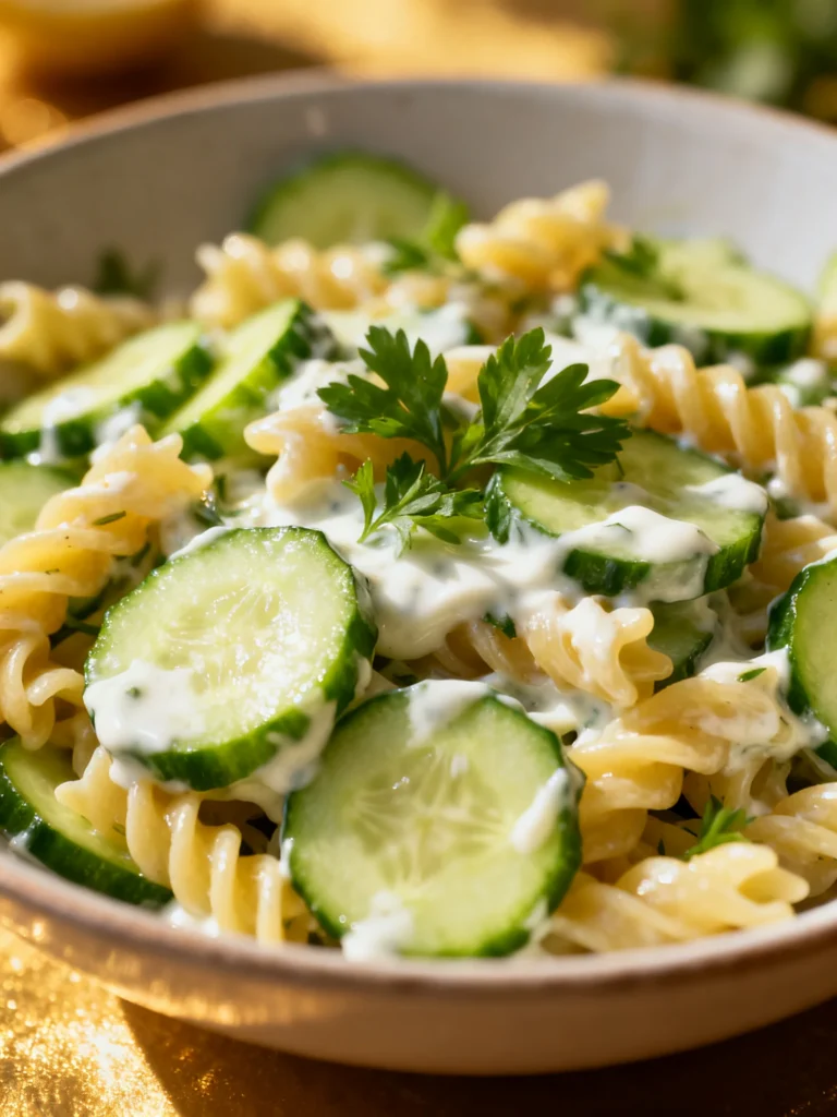 Healthy Cucumber Pasta Salad Recipe