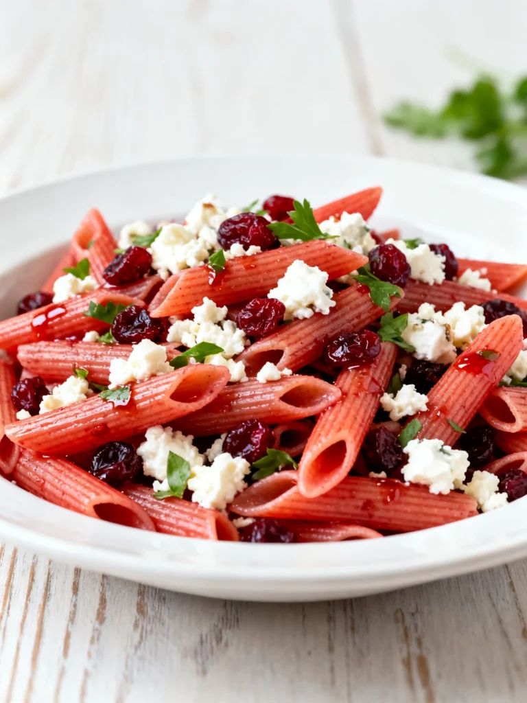 Feta & Cranberry Penne Salad With Orange Vinaigrette Recipe
