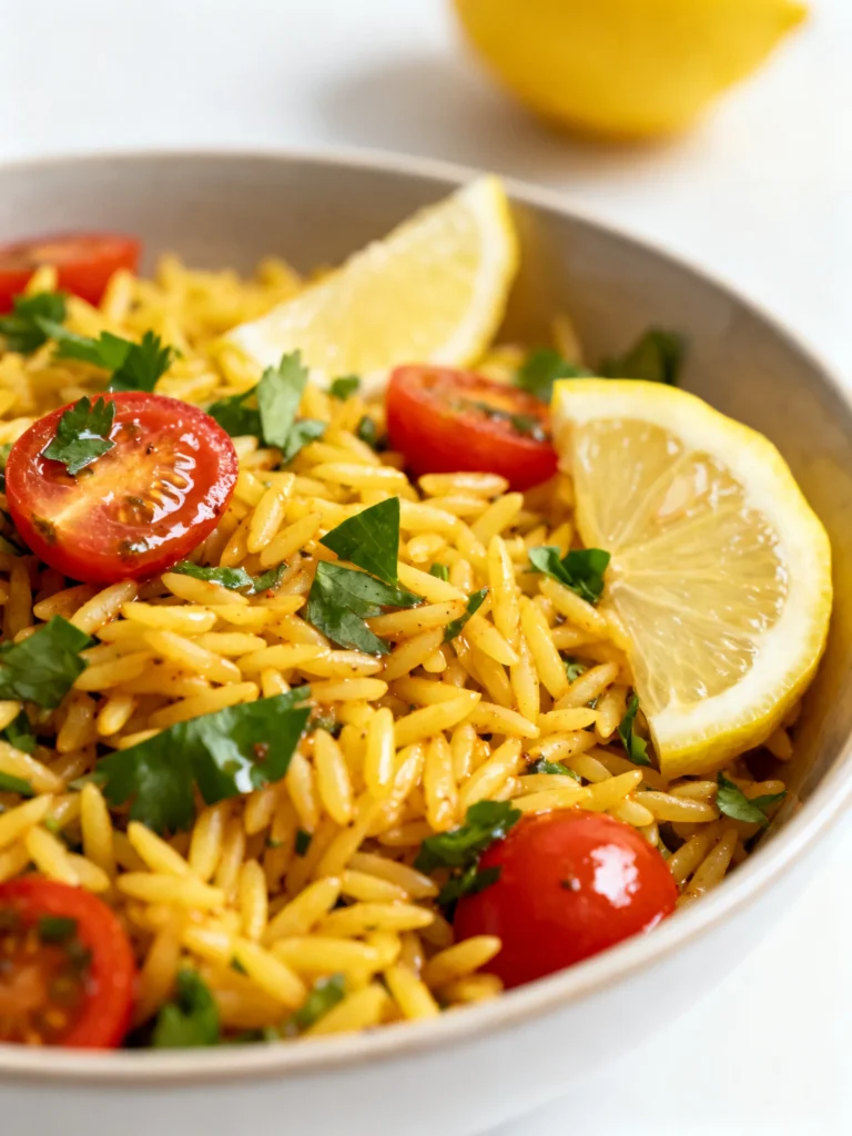 Easy Lemon Orzo Pasta Salad Recipe
