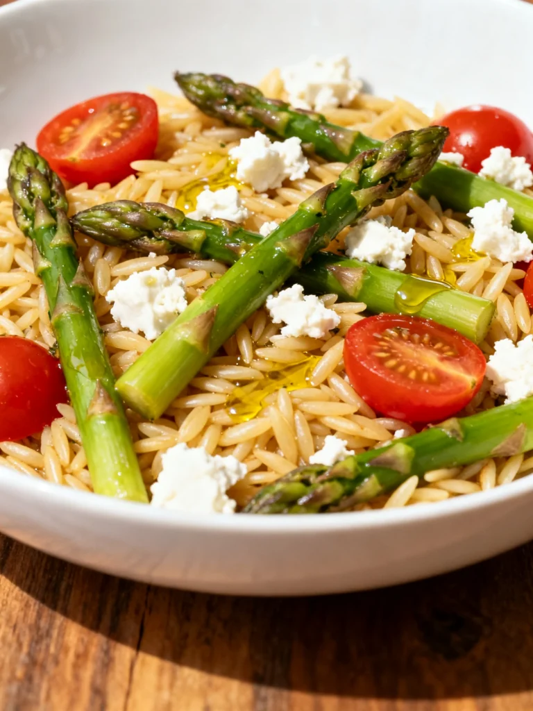 Orzo Salad with Asparagus, Artichoke Hearts and Feta Recipe