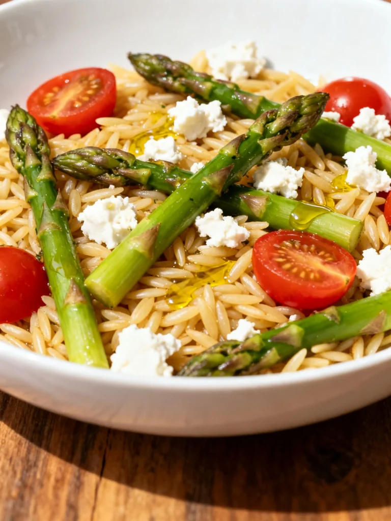 Orzo Salad with Asparagus, Artichoke Hearts and Feta Recipe