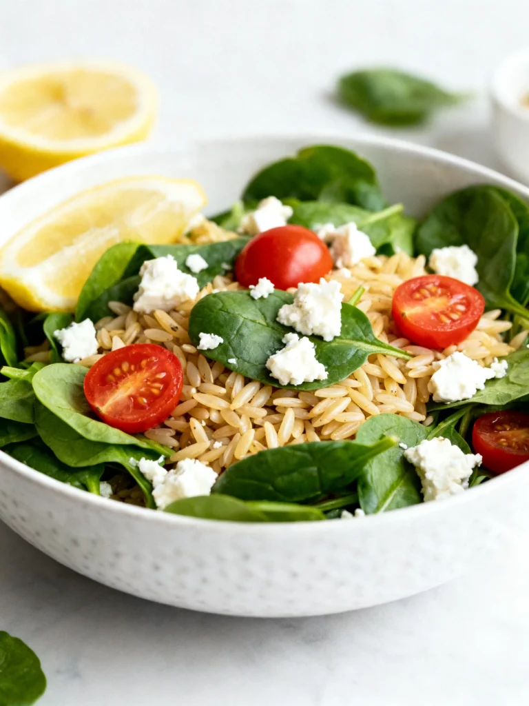 Orzo Salad with Spinach and Feta Recipe