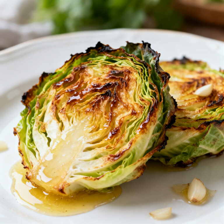 Crispy Cabbage Steaks with Garlic Butter
