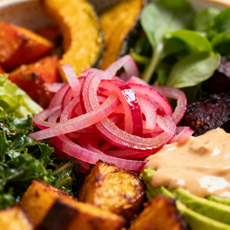 Gut-Healthy Buddha Bowl with Pickled Onions