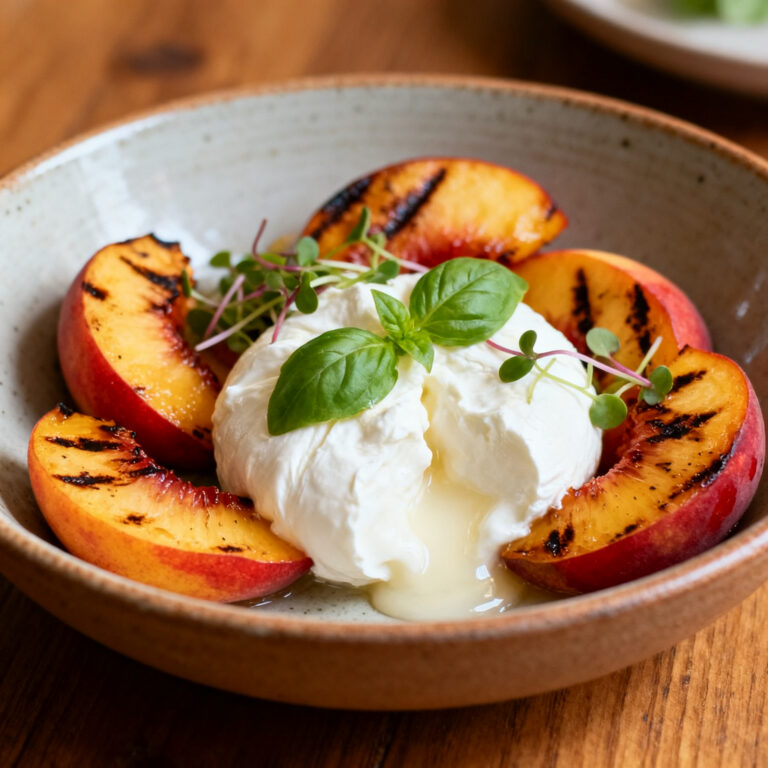 Grilled Peach & Burrata Salad