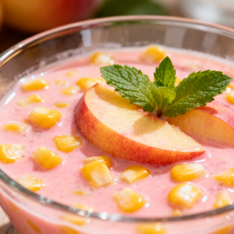 Chilled Corn & Peach Soup