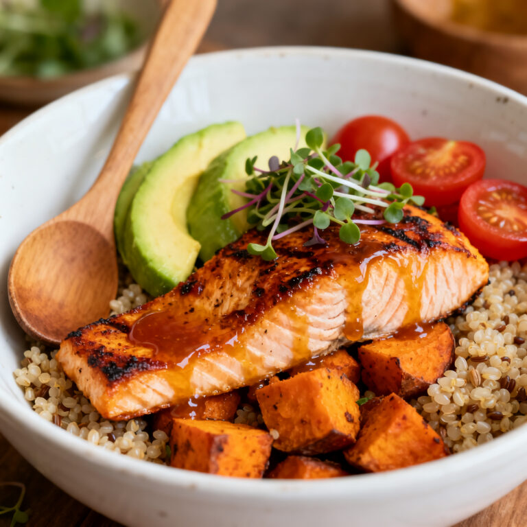 Maple Chipotle Salmon Bowl – Easy Swicy Dinner
