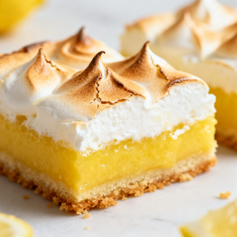Lemon Meringue Pie Bars (Brown Butter Crust + No-Weep Swiss Meringue)