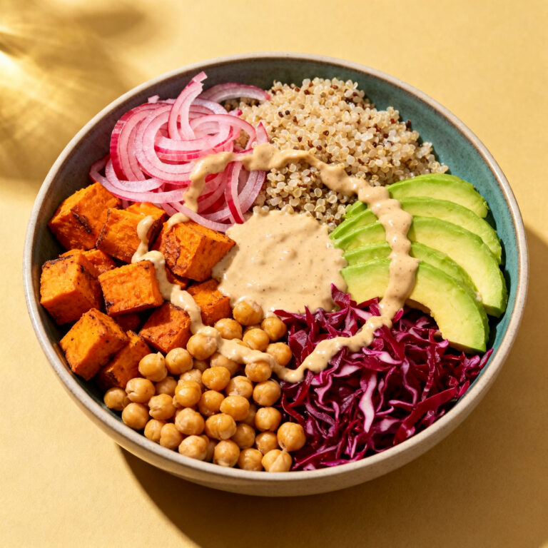 Gut-Healthy Buddha Bowl with Pickled Onions (Built to Protect the Good Bacteria)