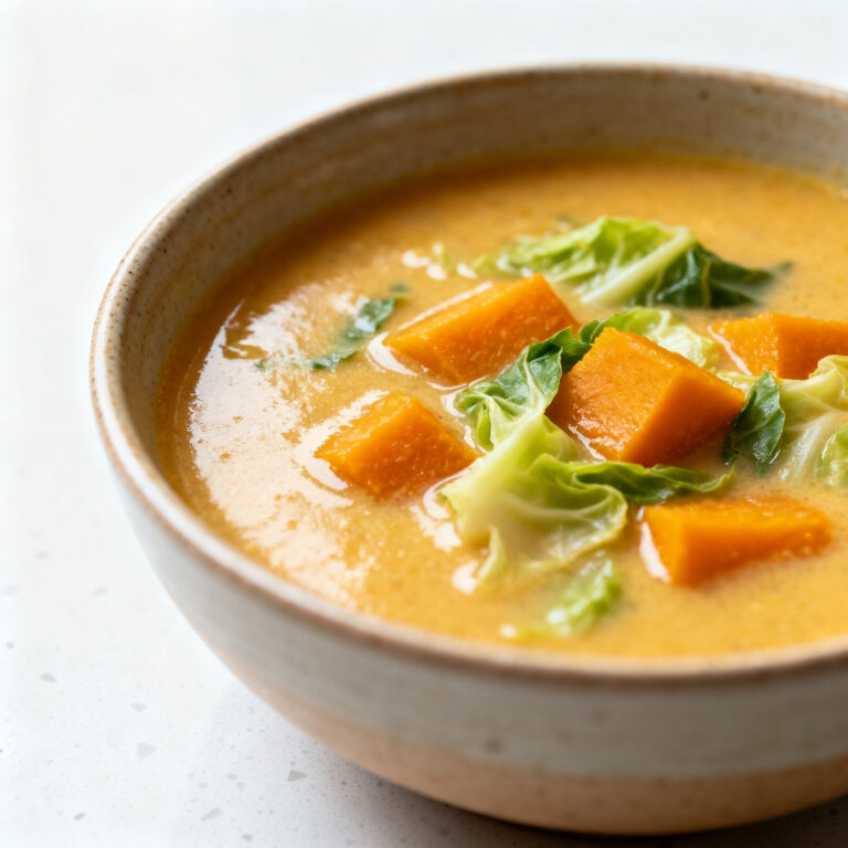 Butternut Squash & Crispy Cabbage Soup (The Texture Fix Every Squash Soup Needs)