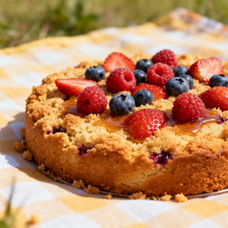 Mixed Berry Picnic Snack Cake (No Frosting, No Soggy Bottom)