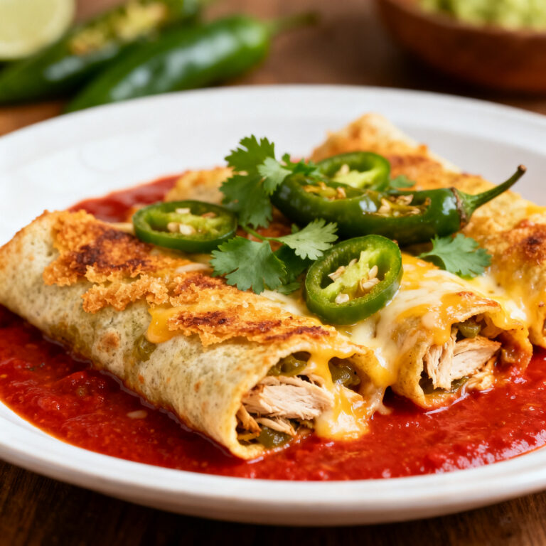 Hatch Chile Chicken Enchiladas (Smoky Green Sauce, No Soggy Tortillas)