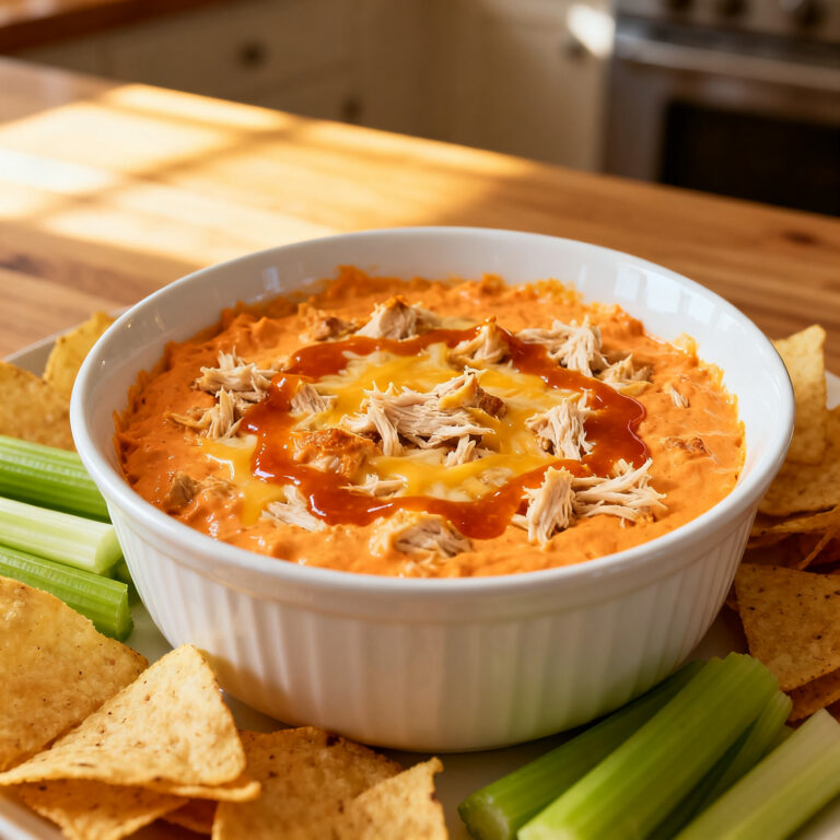 Buffalo Chicken Tailgate Dip That Never Breaks (Crockpot Method)